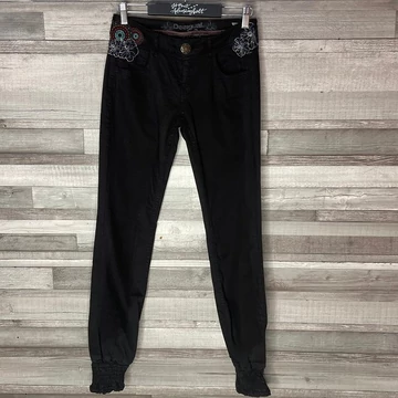 Desigual mintás fekete női nadrág 36