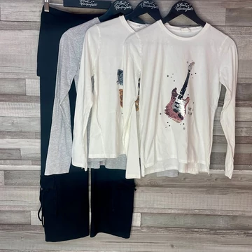 Mango flitteres felsők, Reserved fekete nadrág kamasz lány szett 164