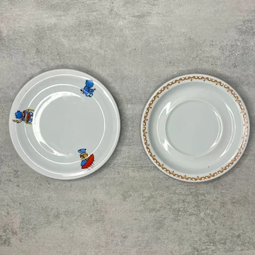 Retro maci mintás kistányér, Alföldi porcelán kistányér szett