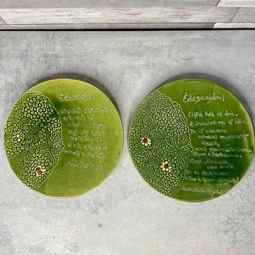 Házasság bejelentő mázas kerámia tányérok ajándékba az Édesanyáknak