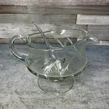 Marott üveg bólés tál merőkanállal