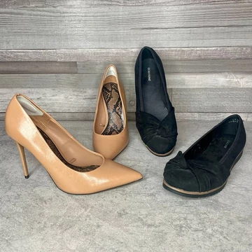 Zara magassarkú cipő, fekete balerina cipő szett 37