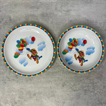 Alföldi porcelán bohócos gyerektányér szett