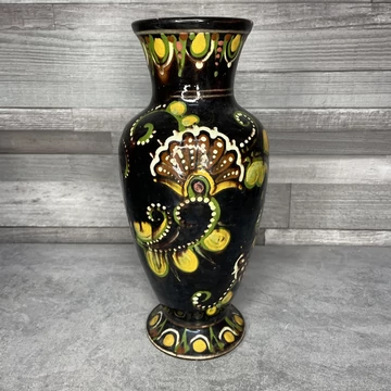 Népies kézműves mázas váza