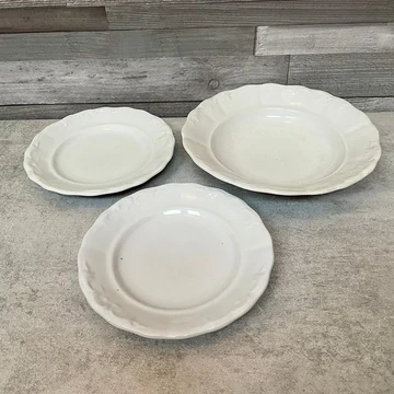 Zsolnay fehér porcelán tányér szett