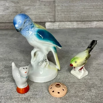 Foreign, Budapes Aquincum, Hollóháza Hungary, Hollóházi madár, cica porcelán szett