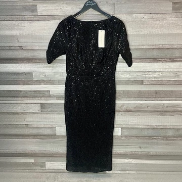 Trendyol fekete flitteres alkalmi ruha M