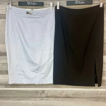 Orsay Business fekete, világoskék pöttyös szoknya szett 34