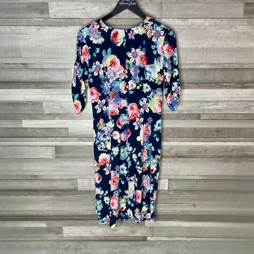 Pola sötétkék virágos alkalmi ruha 44