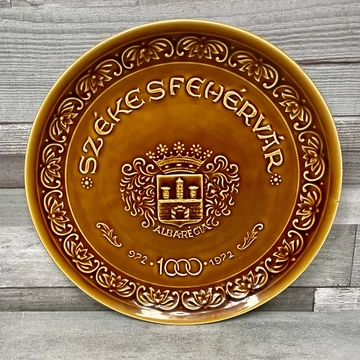 Gránit kerámia Székesfehérvár, Alba Régia 1000 éves jubileum fali dísztányér