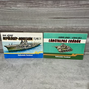Bak József: Repülőgép-hordozók; Csűrös János: Lánctalpas erődök haditechnika fiataloknak, könyvcsomag