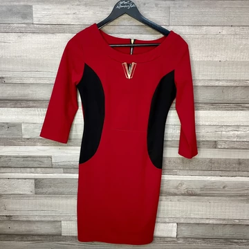 Olasz piros-fekete női ruha 38