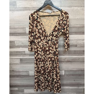 M&amp;S barna női mintás ruha 40