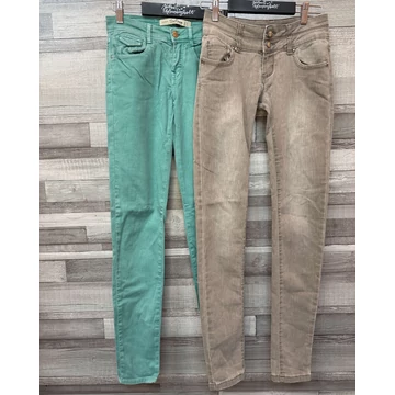 Zara, Mini Bleu női mentazöld  és szürkés-bézs skinny farmer szett XS