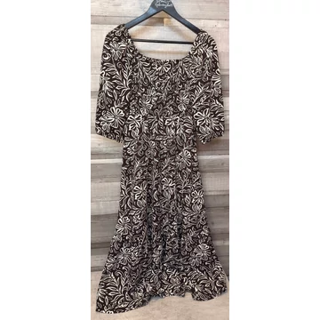 Sinsay buggyos ujjú barna-fehér ruha XS