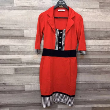 Rouge piros-kockás női ruha L