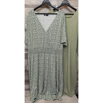 Bodyflirt olívazöld, virágos női ruha szett 48/50