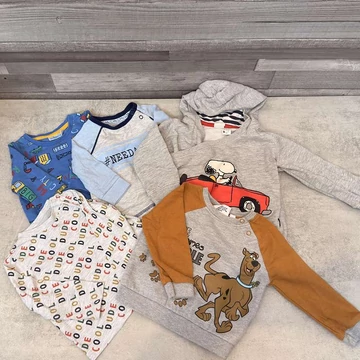 H&amp;M, Fred&amp;Flo, Tu baby, So cute, Scooby Doo márkás kisfiú hosszúujjú "Ezt nődd át!" szett 68-74-62-80