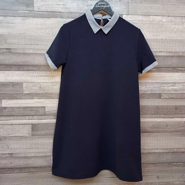 C&amp;A galléros kék, csíkos ruha XL