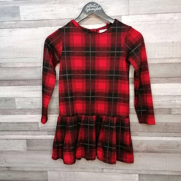 Next piros-fekete kockás ünnepi kislány ruha 134