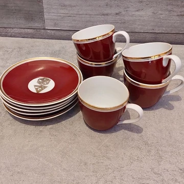 Hollóháza Hollóházi retro kávéskészlet Compack logóval