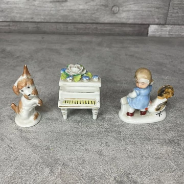 Aquincum Budapest kiskutya, egyéb kisméretű porcelán dísz szett