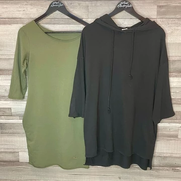 Zara fekete tunika, Fashion khakizöld tunika S-M szett