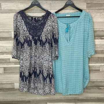 Marks&amp;amp;Spencer, Esprit kék mintás hosszított női blúz szett L-XL