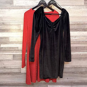 S.Oliver és Karen Millen fekete kockás és fekete vagány női ujjatlanruha szett 40