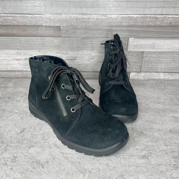 Rieker fekete bélelt bőrcipő 36