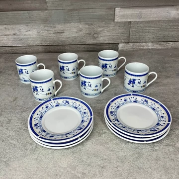 Szilva mintás porelán kávés szett