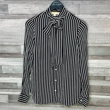 Michael Kors fekete-fehér csíkos masnis blúz S