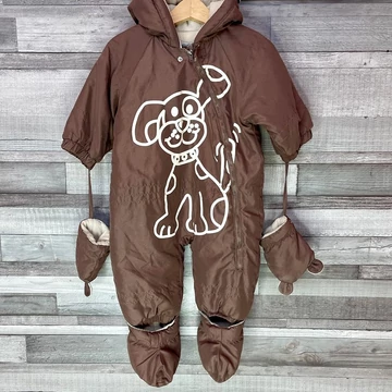 Inextenso barna kutyusos baby overál 68