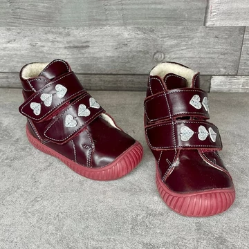 Maus bélelt szívecskés kislány bőr cipő 19