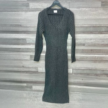 H&amp;M szürke kötött gyapjú ruha 38