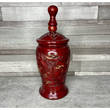 Faragott fa nagyméretű dísz váza