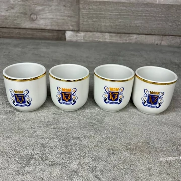 Hollóháza Hungary, Hollóházi Várda Drink aranyozott porcelán kupica szett