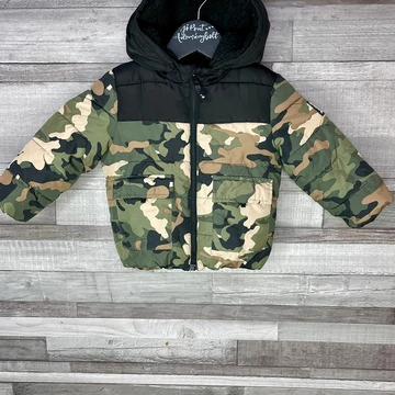 Fred&amp;Flo terepmintás bélelt kisfiú kabát 9-12 hónaposra