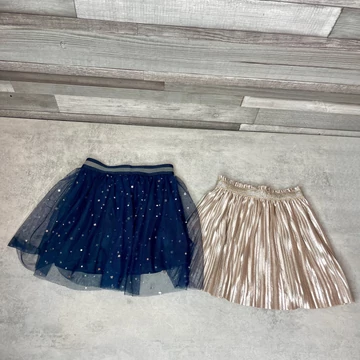 Little Kids sötétkék csillagos, rosegold metálfényű gumisderekú szoknya szett 104