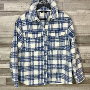 F&amp;amp;F kék-fehér kockás női vékony kabát S