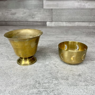 Sárgaréz kisméretű dísztárgy szett