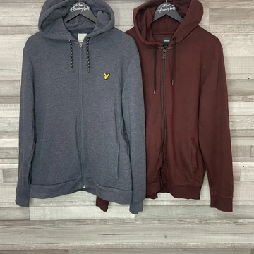 Burton Menswear London bordó, Lyle&amp;amp;Scott kék cipzáros szabadidő felső szett L