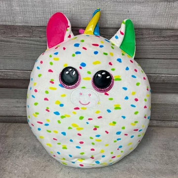 Ty Harmonie színes pöttyös nagyon puha unikornis plüss párna