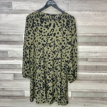 Only khakizöld párducmintás hosszú ujjú ruha XS