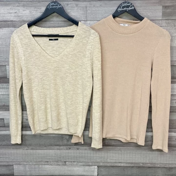 Mango bézs vékony pulóver szett S