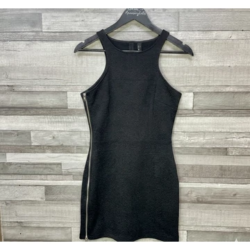 Mango fekete oldaltcipzáras ruha M