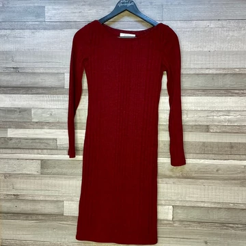 Promod bordó kötött ruha XS