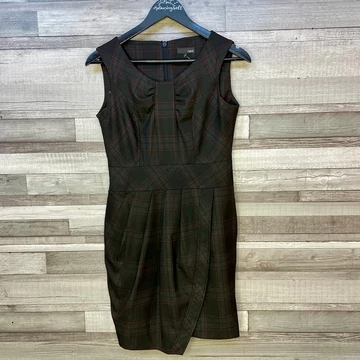 Next fekete-piros kockás alkalmi ruha UK 8