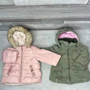 F&amp;amp;F rózsaszín, Mex khakizöld kislány kabát szett 68-74
