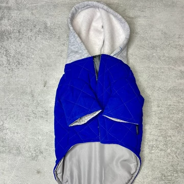 PSM Sports kék-szürke kapucnis kisméretű  kutyaruha